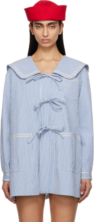 Риза Bode Bode Club Stripe Sailor Coat Синьо | WRS25JA003, 0