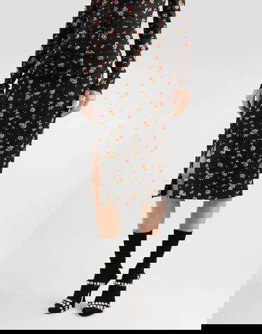 Pокля Dolce & Gabbana Small Floral-print Charmeuse Dress Многоцветен | F60G7TFSA8FHN5XT, 3