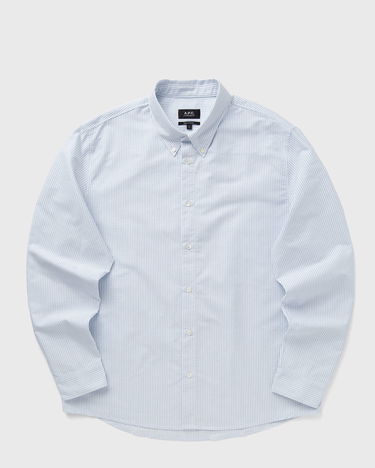 Риза A.P.C. Greg Log Button Down Stripe Shirt Синьо | COGUH-H12499-IAA, 3