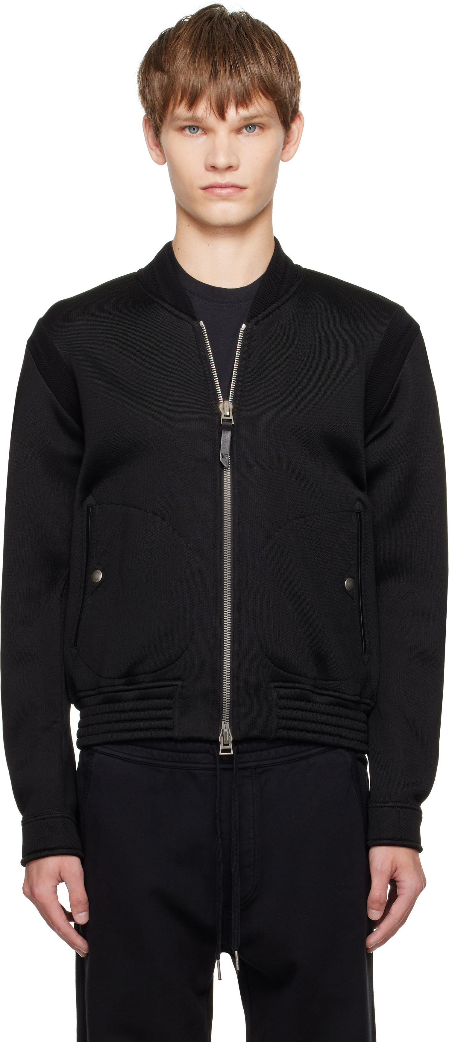 Яке бомбър Tom Ford TOM FORD Cotton Viscose Bomber Jacket Черно | JZL019-JMC081, 0