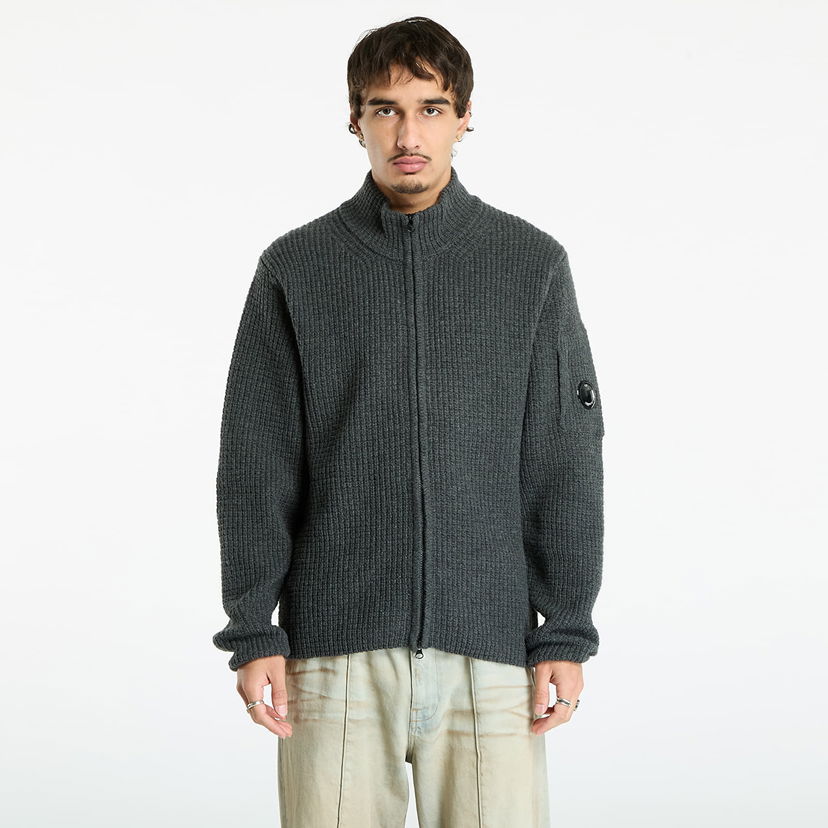 Пуловер C.P. Company Lambswool Grs Full Zip Sweater Dark Shadow Grey Сиво | 19CMKN131A110149A-978