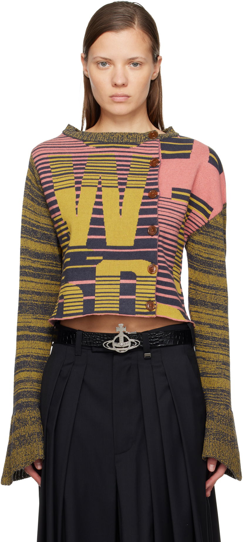 Пуловер Vivienne Westwood Vivienne Westwood Bruno Cropped Patterned Knit Cardigan Многоцветен | 1803006X-Y0043-