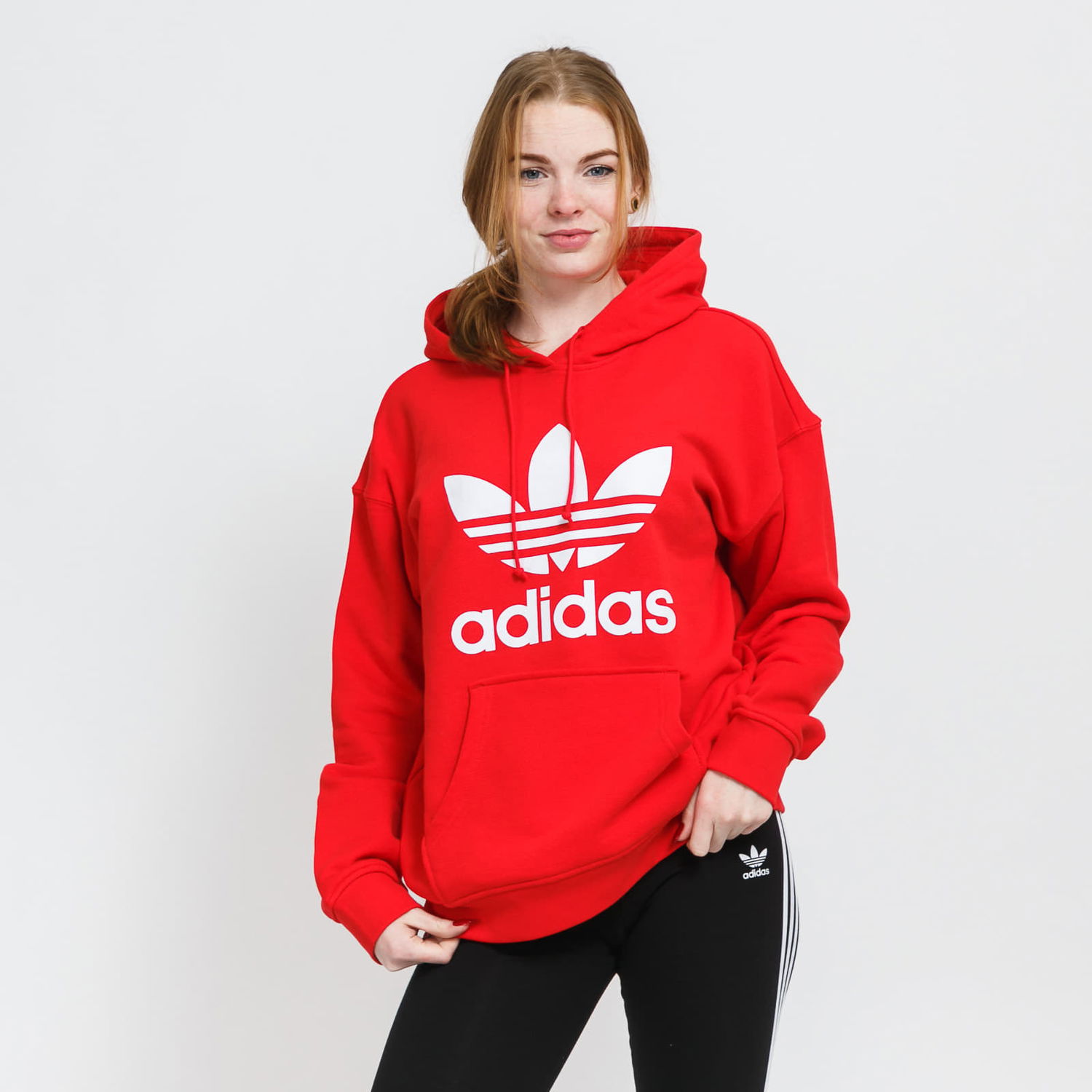 Суитчър adidas Originals Trefoil Hoodie Червено | HE6953, 0