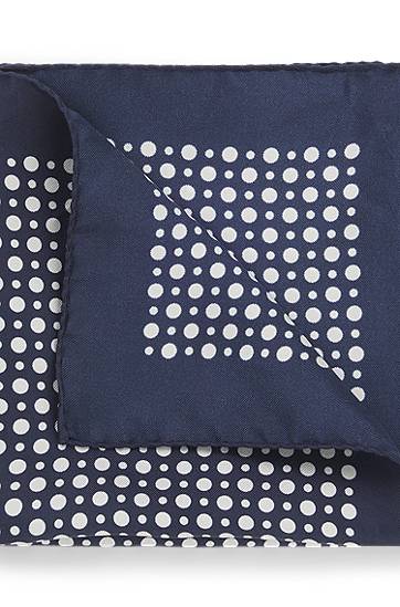 Шал BOSS BECKHAM x BOSS Silk Pocket Square with Dot Print Тъмно синьо | 50549107, 0