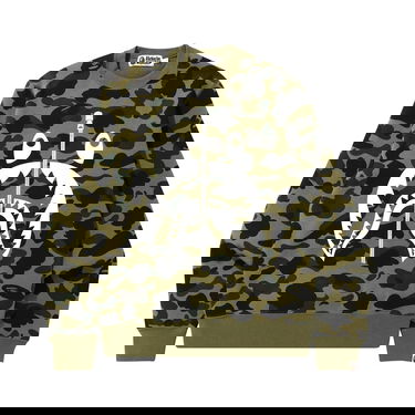 Пуловер BAPE 1st Camo Shark Crewneck Зелено | 1F70 113 009 GREEN, 1