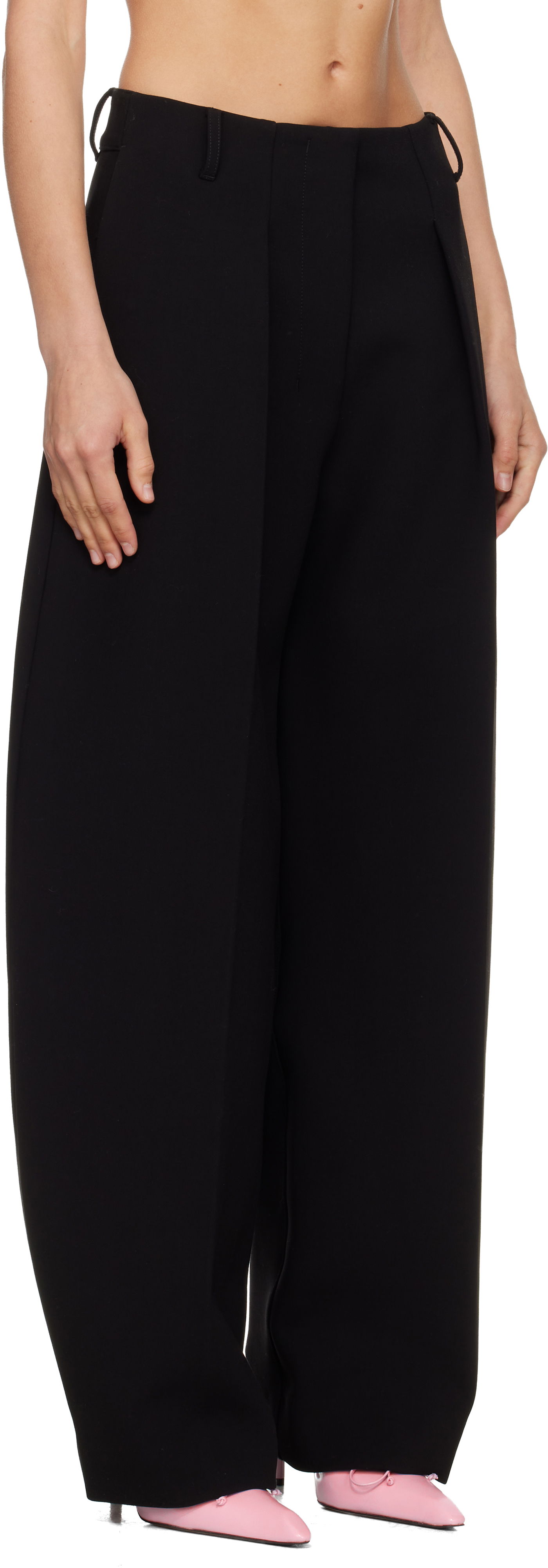 Панталони Jacquemus La Croisière 'The Ovalo' Wide-Leg Pleated Trousers Черно | 24EPAW00079AW00531, 1