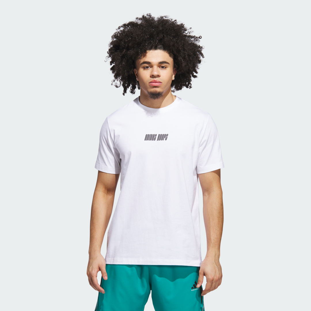 Тениска adidas Performance Hoops Graphic Tee Бяло | JX1782, 0