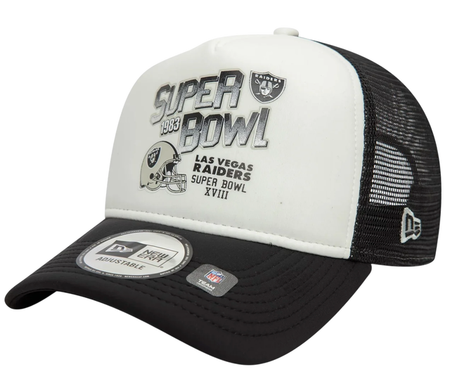 Las Vegas Raiders Super Bowl XVIII 9FORTY Adjustable Trucker Hat