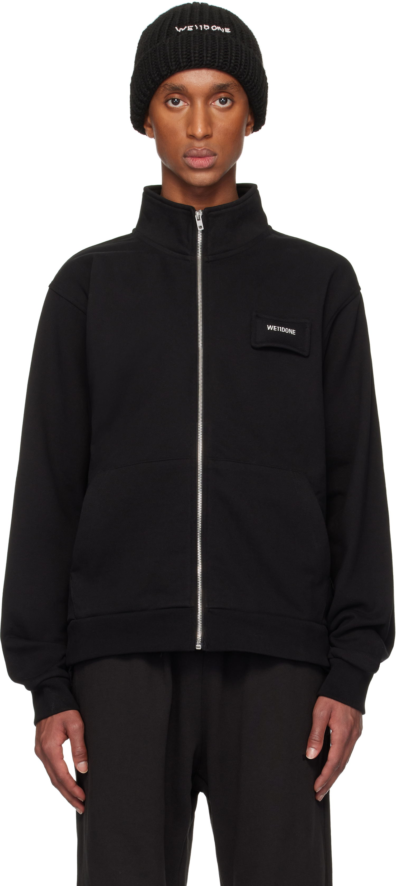 Суитчър We11done Pillow Logo High-Neck Jacket Черно | WD-TJ3-24-827-U-BK, 0