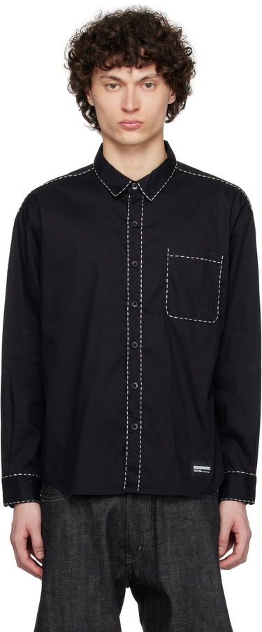 Риза Neighborhood Neighborhood Hand Stitching Long Sleeve Shirt Черно | 251AQNH-SHM08, 0