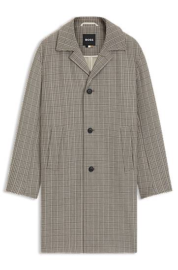 Палта BOSS BOSS Classic-Fit Check Coat Бежово | 50546039, 0