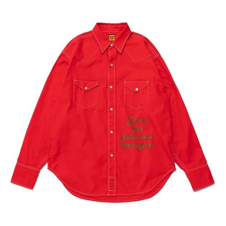 Риза Human Made Embroidered Logo Western Shirt Червено | HM25SH008, 0