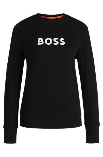 Пуловер BOSS BOSS Sweatshirt with Contrast Logo Черно | 50501154, 0