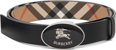 Колани Burberry Reversible Check Oval Knight Stamp Belt by Burberry Черно | 8112214, 0