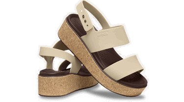 Кецове и обувки Crocs Brooklyn Cork Low Wedge Sandals Бежово | 211144-212, 1