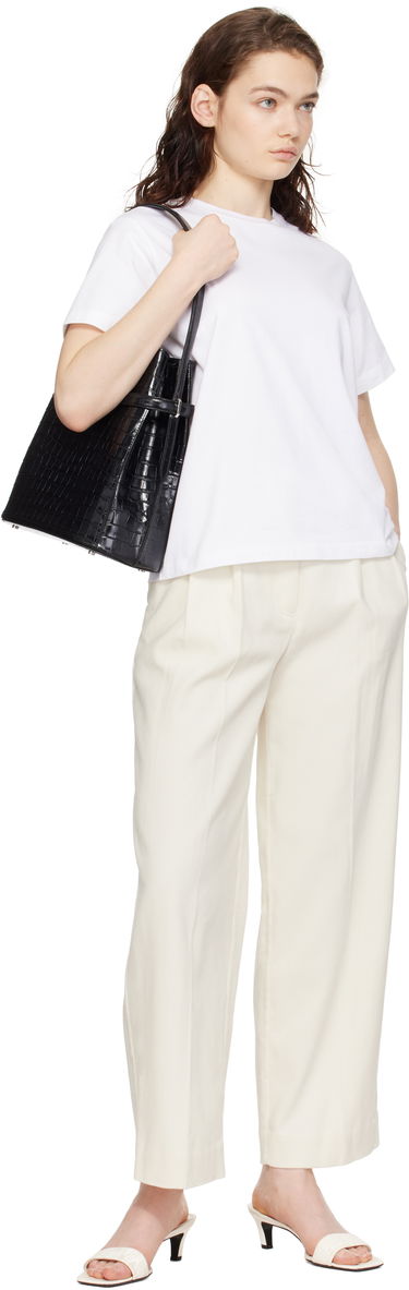 Дамска чанта TOTEME Totême Belted Croc-Embossed Leather Bucket Bag Черно | 244-WAL0048-LE0076, 3