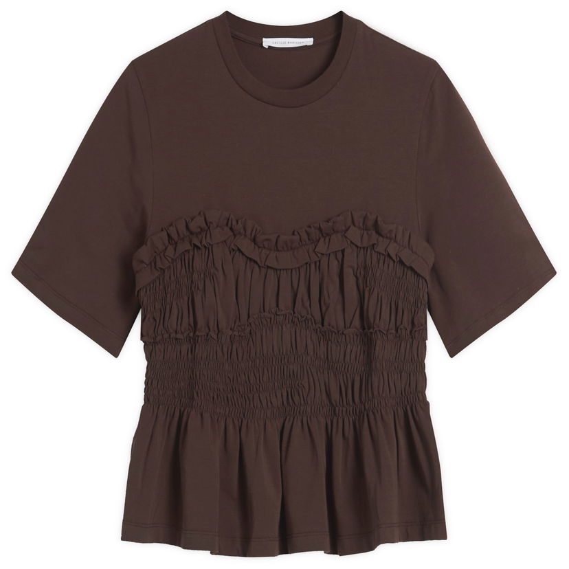 Тениска Cecilie Bahnsen Cecilie Bahnsen Vilde Smocked T-Shirt Кафяво | 225RTW19004