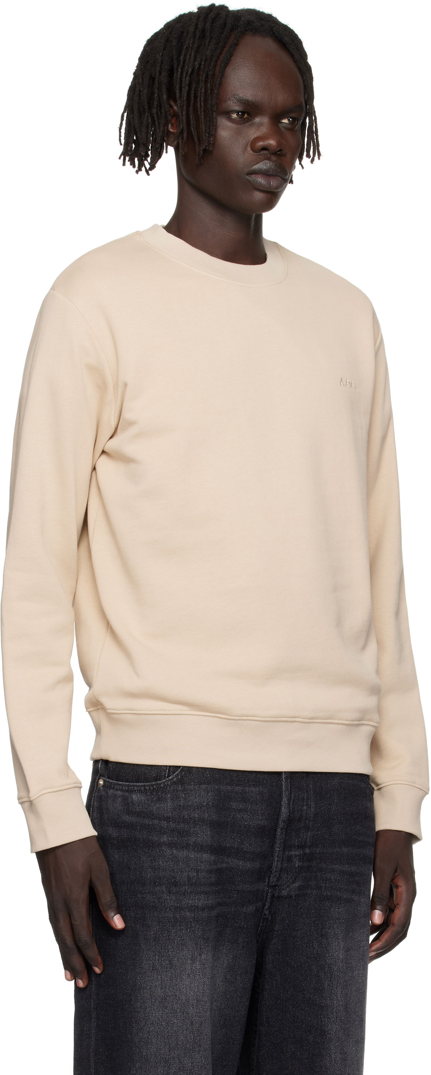 Суитчър A.P.C. Standard Embroidered Logo Sweatshirt Черно | COHBY-M27919, 1