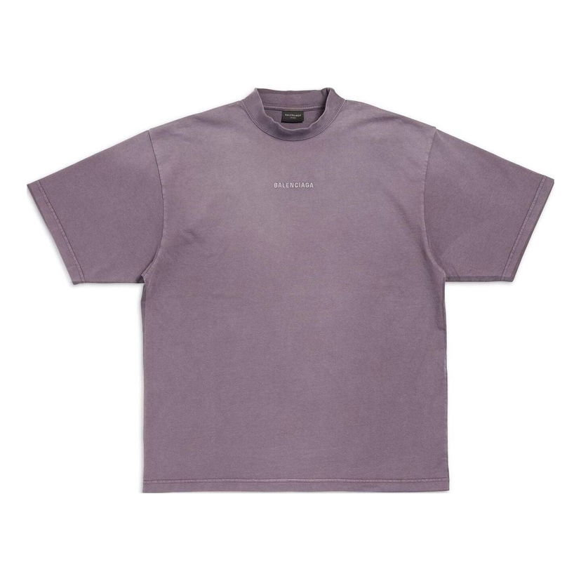 Тениска Balenciaga Back T-Shirt Medium Fit Лилаво | 764235TPVK15500