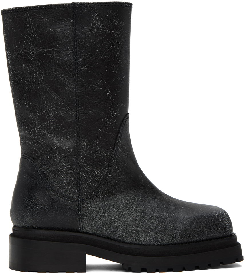 Кецове и обувки Eckhaus Latta Eckhaus Latta Stacked Boots Черно | FEKLWSTB200106, 0
