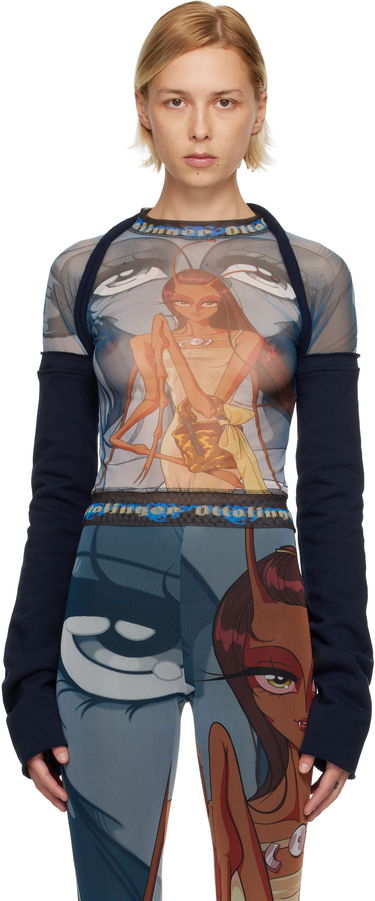 Тениска Ottolinger Ottolinger Graphic Mesh Hybrid Longsleeve T-shirt Многоцветен | 101-107009-01, 0