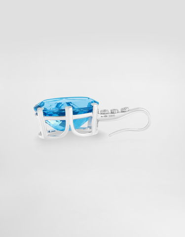 Обеци Dolce & Gabbana Anna 18-carat White Gold Topaz and Diamond Earrings Синьо | WESB1GWTOP180001, 2