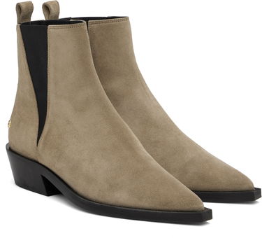 Облекло Anine Bing Anine Bing Bekah Suede Flat Ankle Boots Бежово | A-14-10197-TPU1, 3