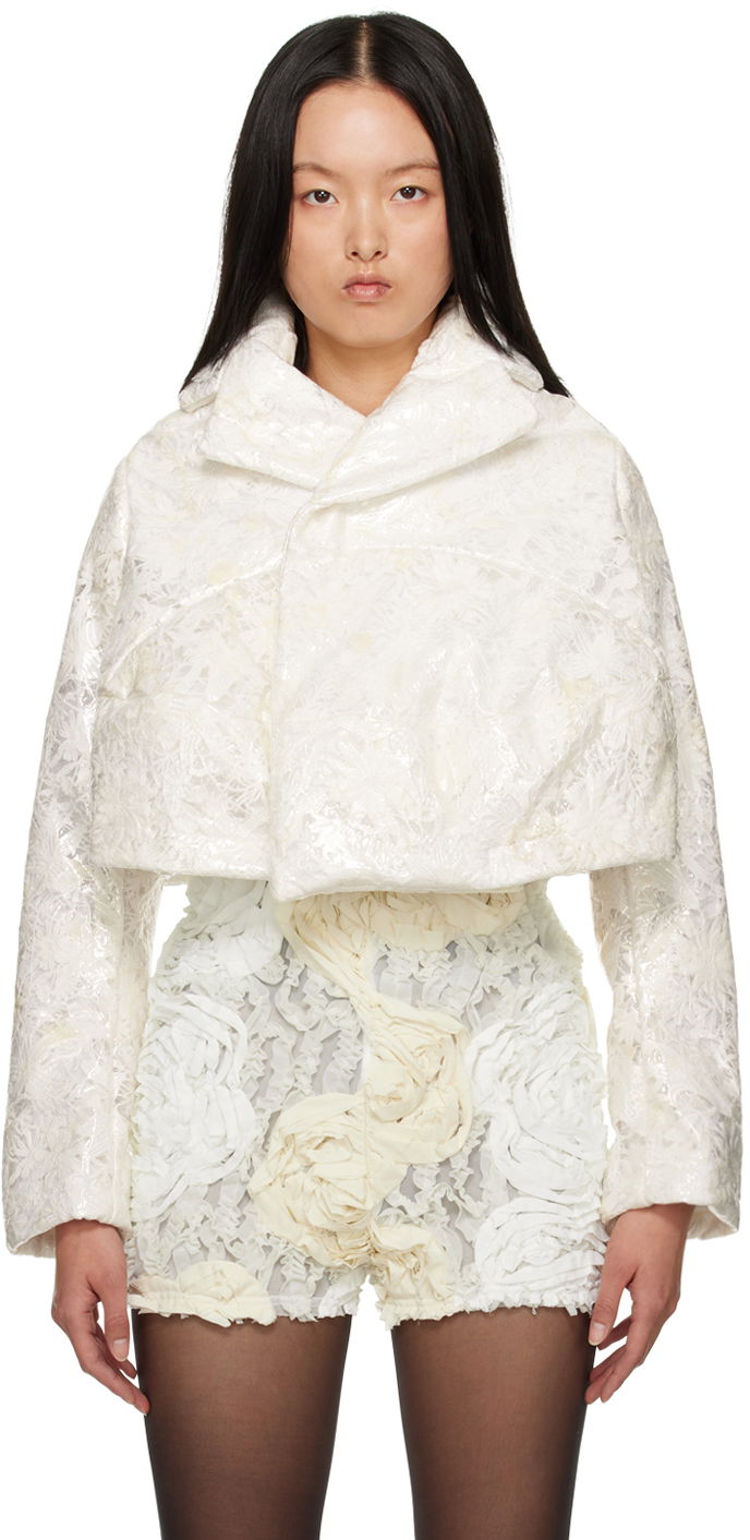 Яке бомбър Comme des Garçons Notched Cropped Jacket Бяло | GK-J021-051, 0