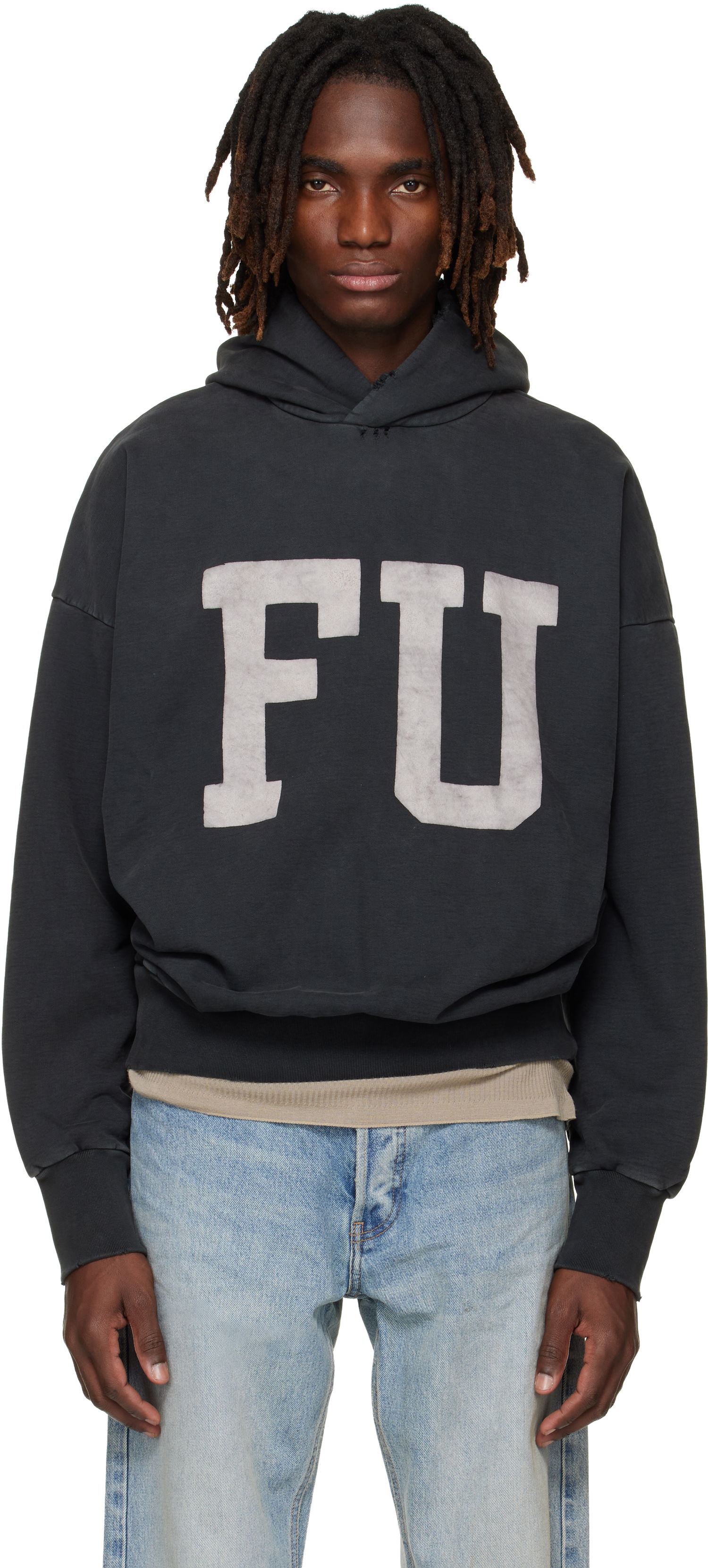 Суитчър Fear of God Oversized Distressed 'Qualified' Hoodie Черно | FG25FW12-12104BHF-001, 0