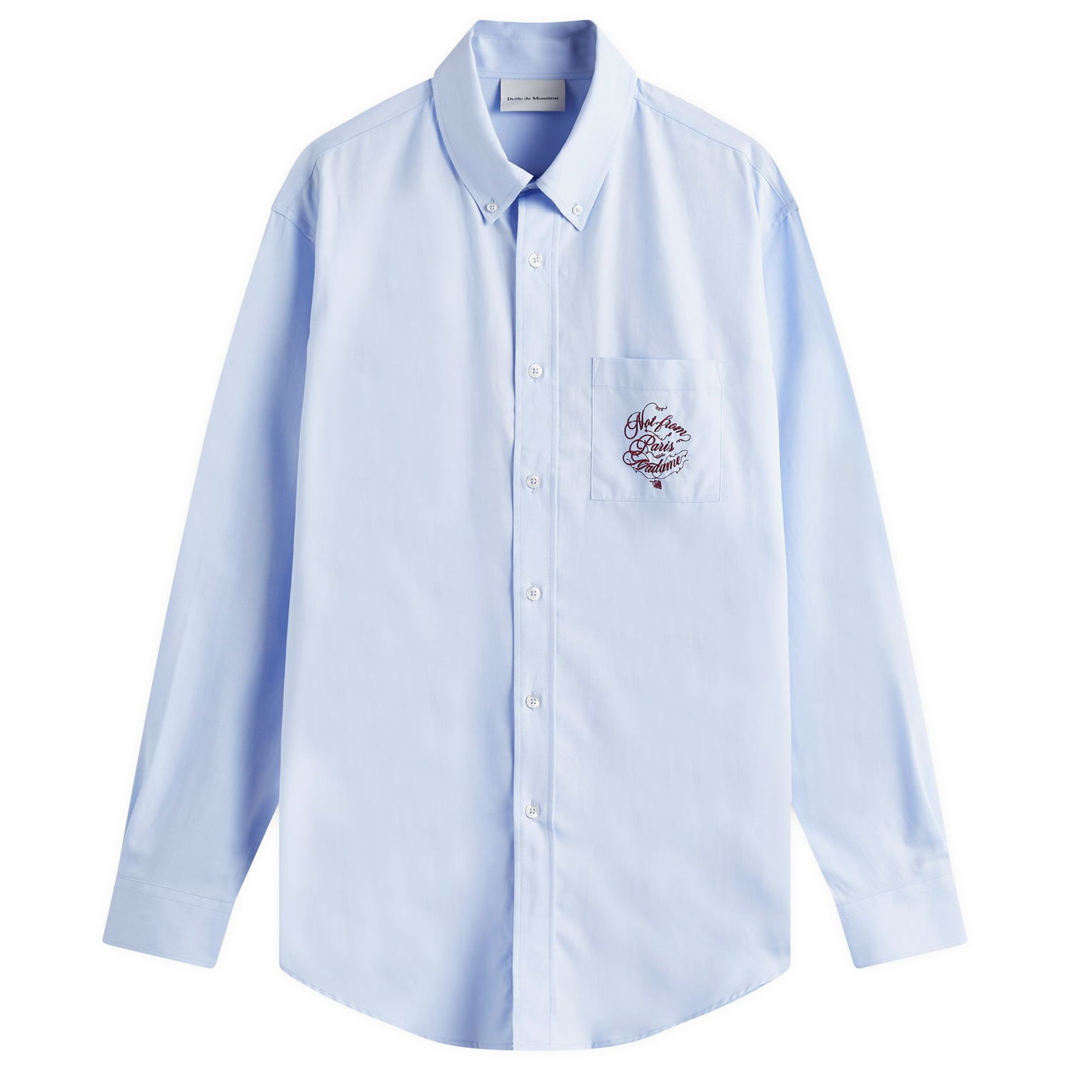 Риза Drôle de Monsieur Logo Oxford Shirt, Size Large Синьо | F-SH199-CO116-LBE, 0