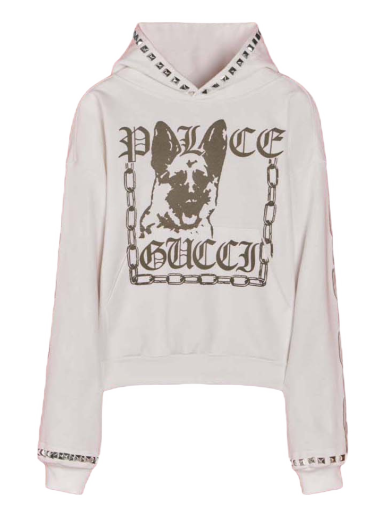 Суитчър Palace Gucci x Printed Cotton Jersey Stud Sweatshirt Off-White Бяло | 721943 XJEY2 9799
