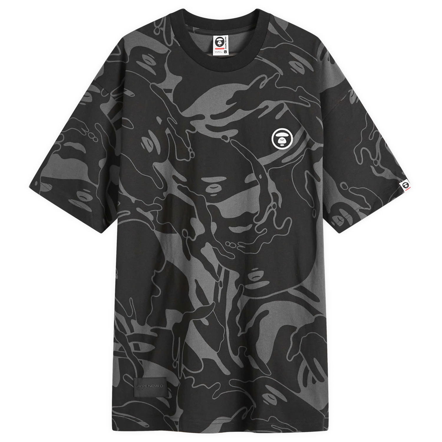 Тениска AAPE by A Bathing Ape AAPE Tonal Camo Crew Neck T-Shirt, Size M Черно | AAPTEM1415XXMBKX, 1