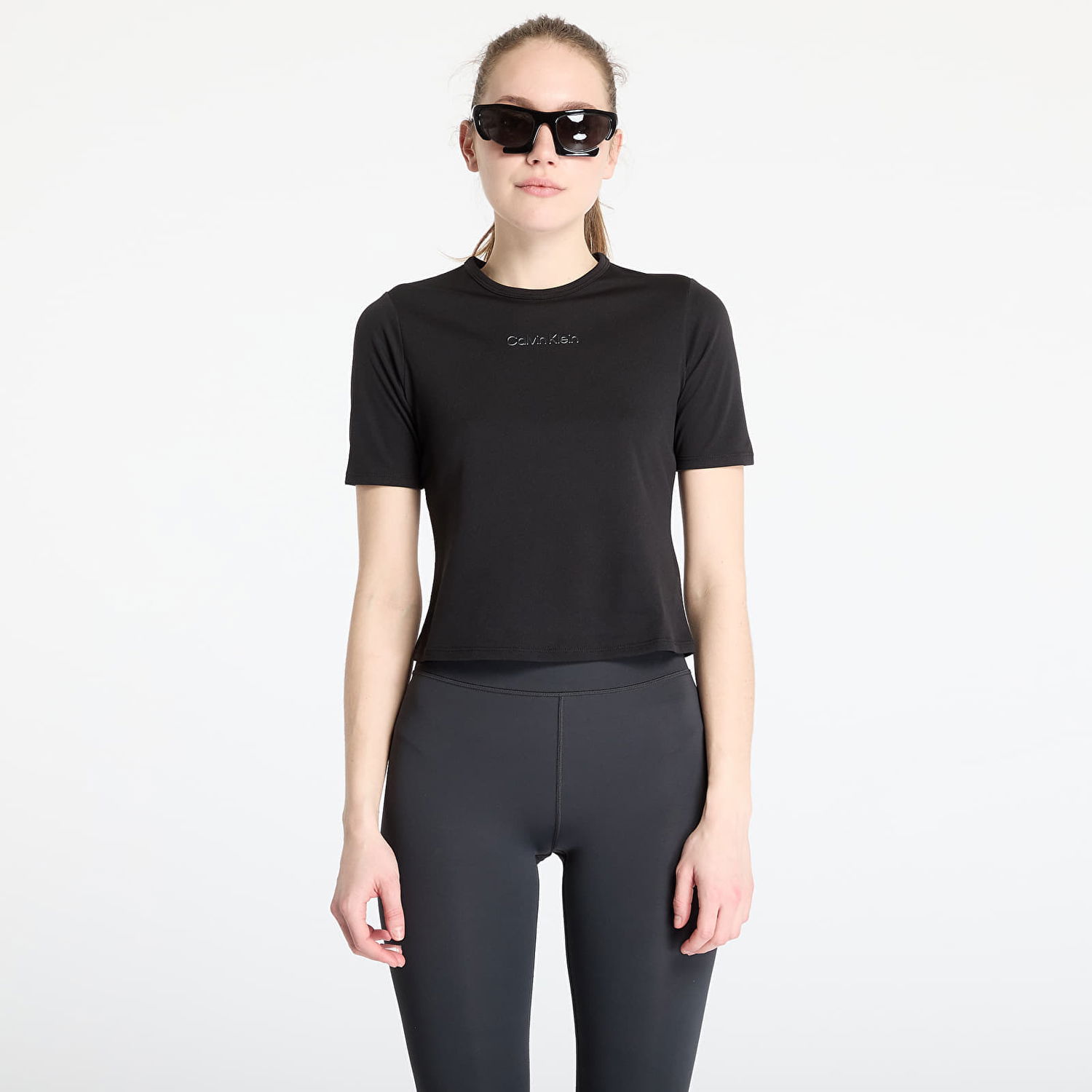 Съкратен топ CALVIN KLEIN Calvin Klein Sport Short Sleeve Tee Черно | LVGWS4K238 UB1, 0