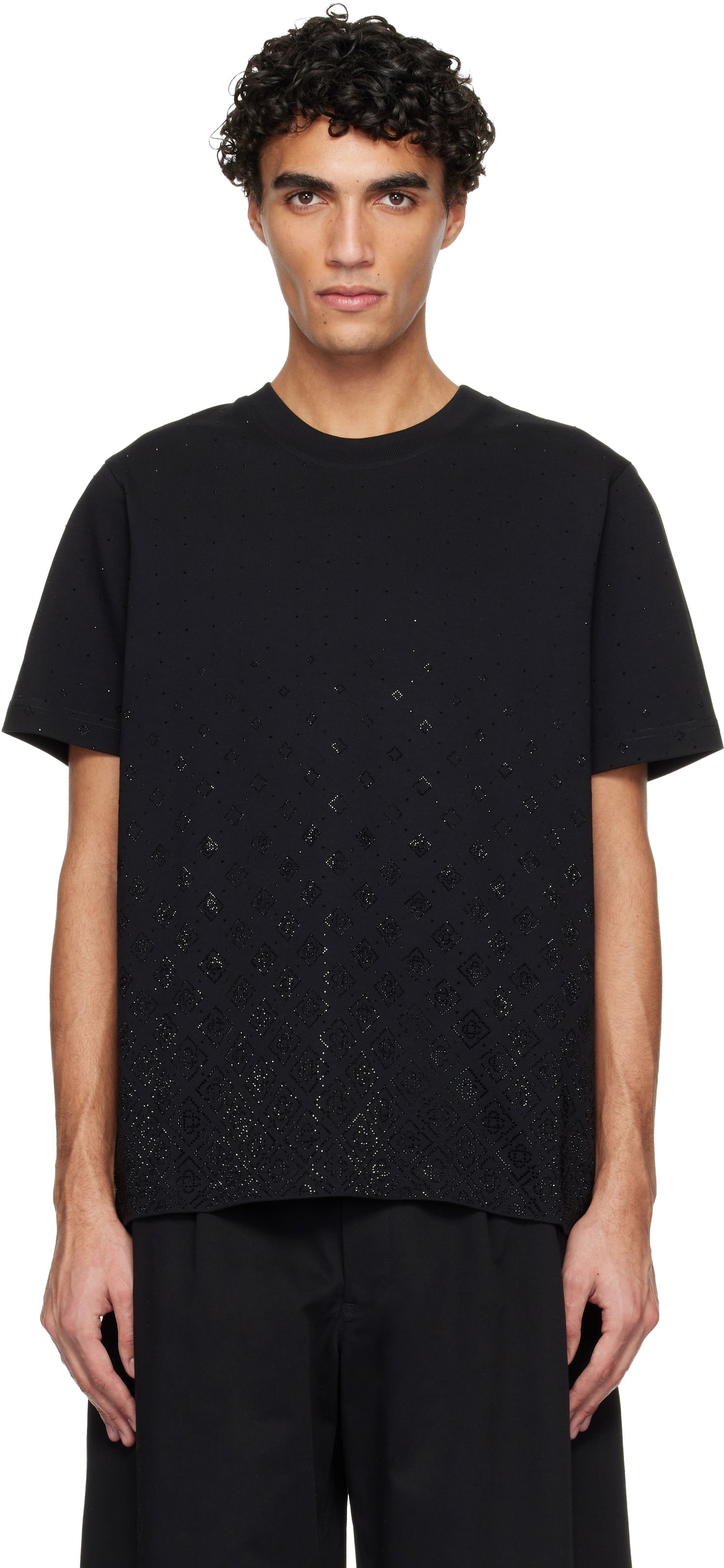 Тениска Casablanca Casablanca Crystal Monogram Logo Short Sleeve T-shirt Черно | M-SP26-JTS-001-10, 0