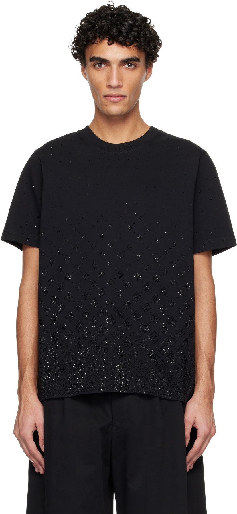 Тениска Casablanca Casablanca Crystal Monogram Logo Short Sleeve T-shirt Черно | M-SP26-JTS-001-10