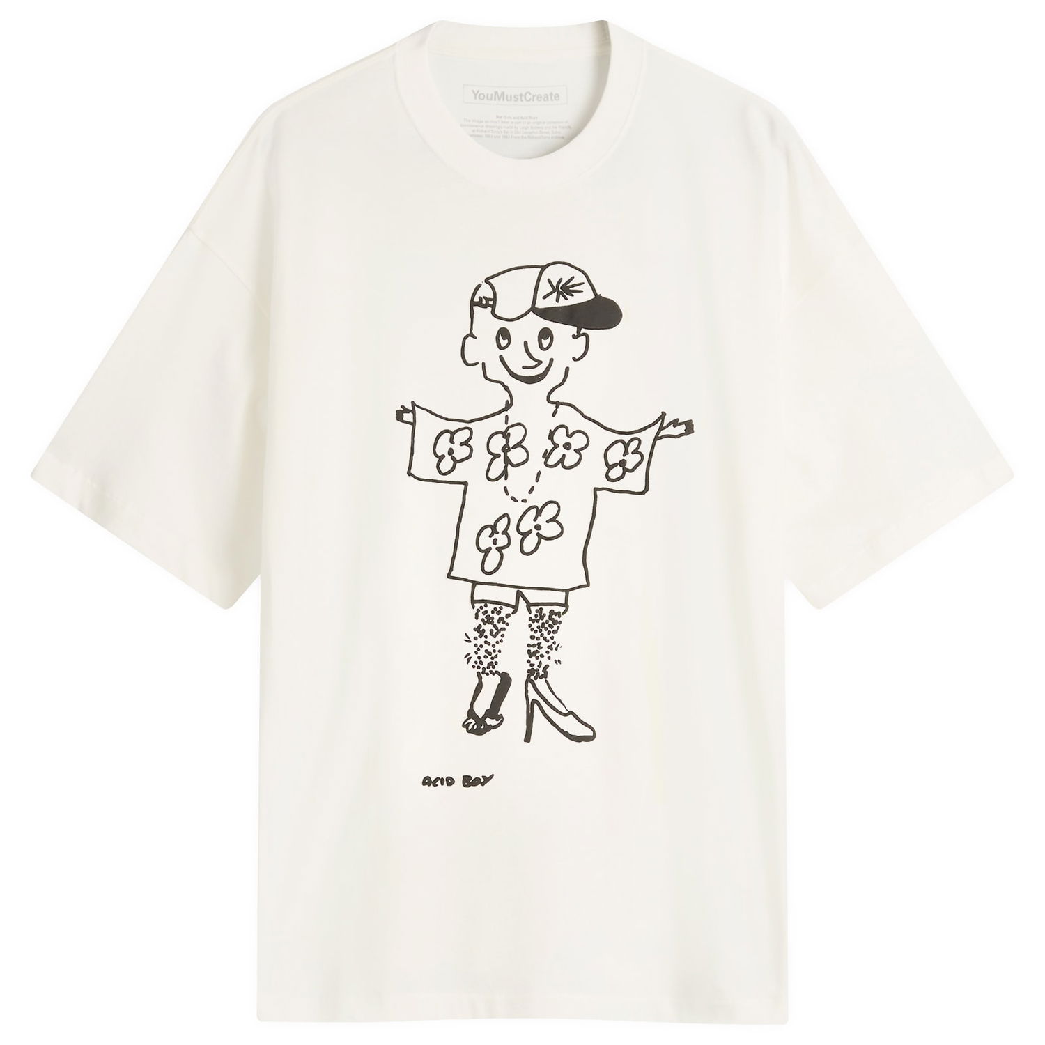 Тениска YMC YMC x Bat Girls & Acid Boys Acid Boy Graphic T-Shirt, Size Small Бяло | P6OZI-WHT, 0