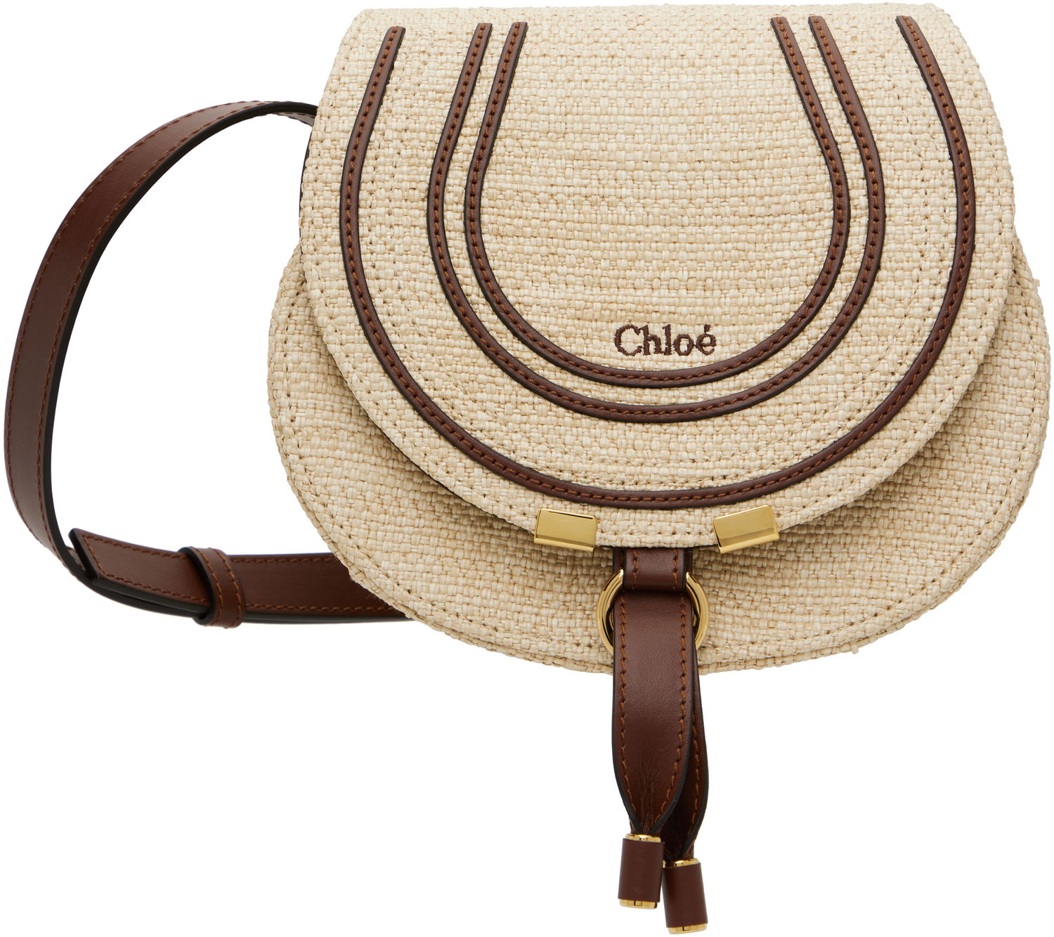 Чанта през рамо CHLOÉ Chloé Small Marcie Saddle Bag Бежово | CH25US680P19, 0