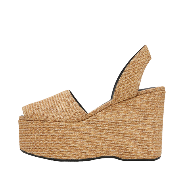 ALAÏA Wedge Paper Straw Heeled Sandals