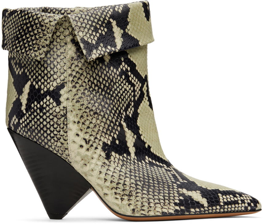 Кецове и обувки ISABEL MARANT Isabel Marant Lulya Snakeskin Ankle Boots Зелено | 23HBO0072FA-A4A22S, 0