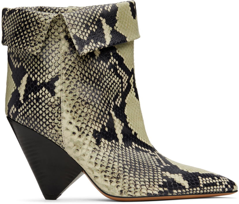 Кецове и обувки ISABEL MARANT Isabel Marant Lulya Snakeskin Ankle Boots Зелено | 23HBO0072FA-A4A22S
