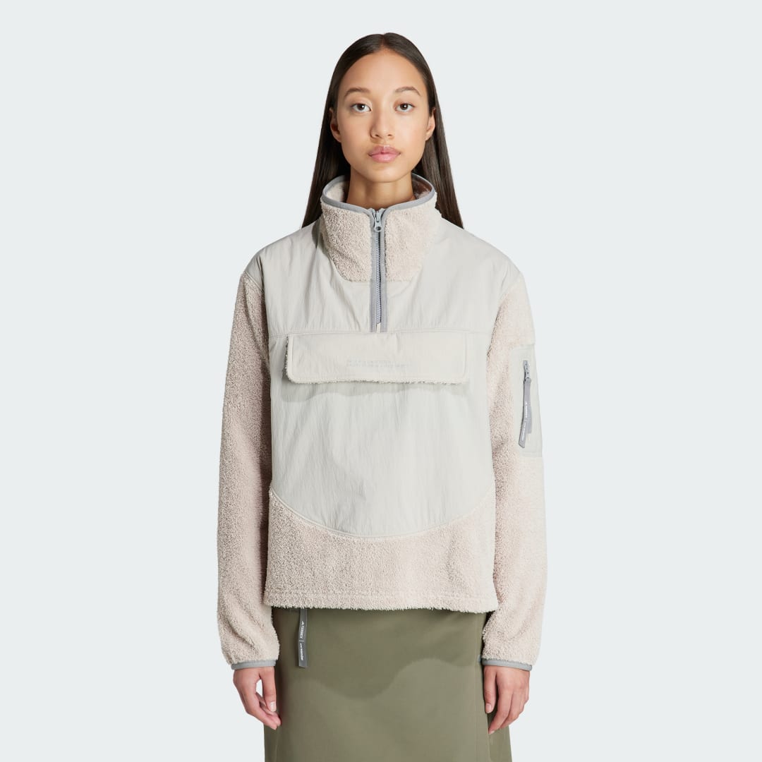Суитчър adidas Performance Terrex + and wander Xploric Half-Zip Sweatshirt Бежово | IB4814, 1