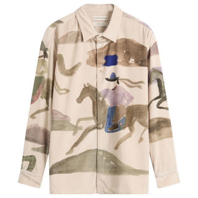 Derbin Corduroy Shirt Running Horses