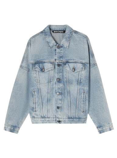 Яке Palm Angels Logo Over Denim Jacket Синьо | PMYE006C99DEN0014001