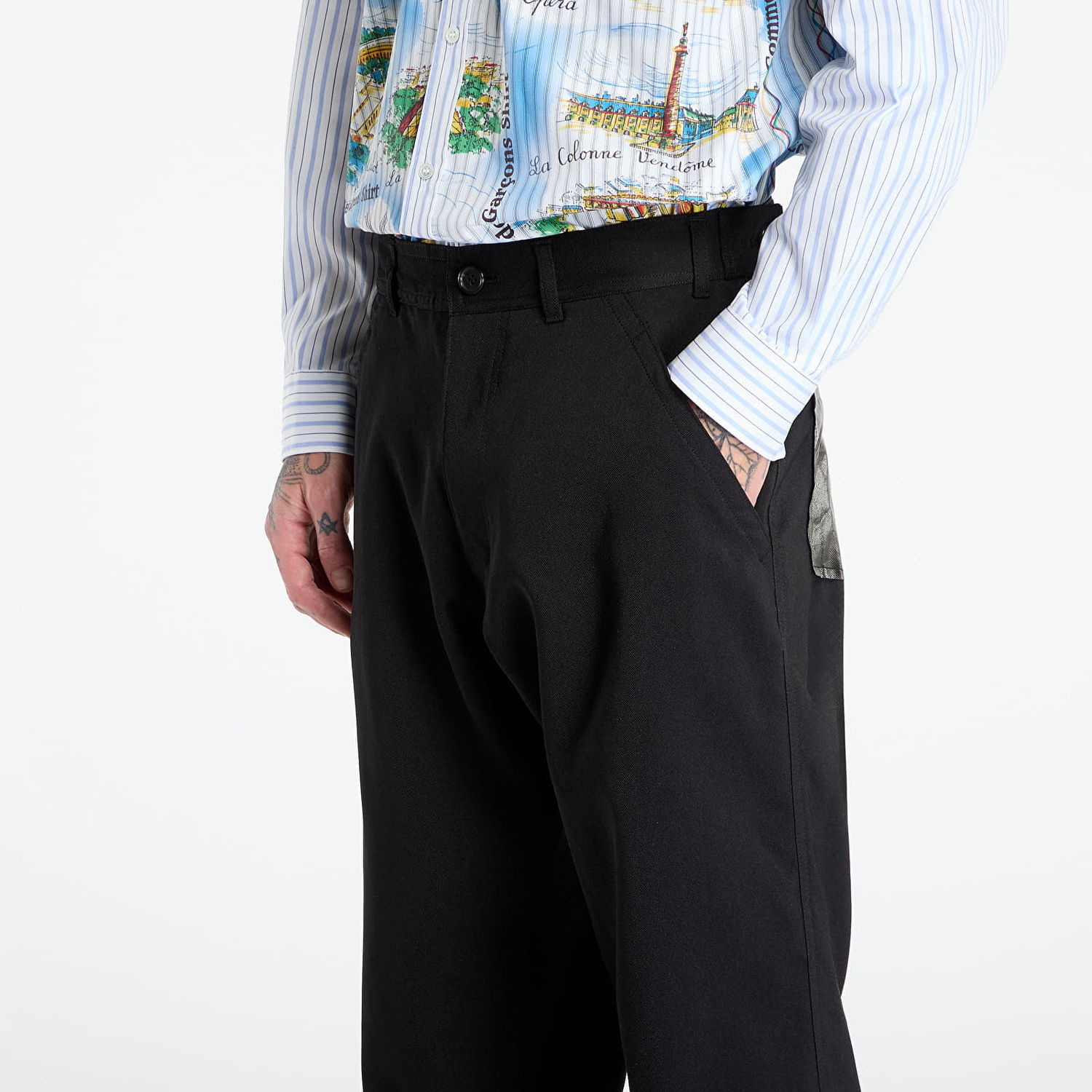 Панталони Comme des Garçons Comme des Garçons SHIRT Trousers With Patch Pockets Черно | FP-P501-W25 Black, 1