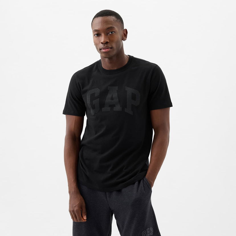 Тениска GAP Basic Logo Tee True Black V2 2 Черно | 856659-10