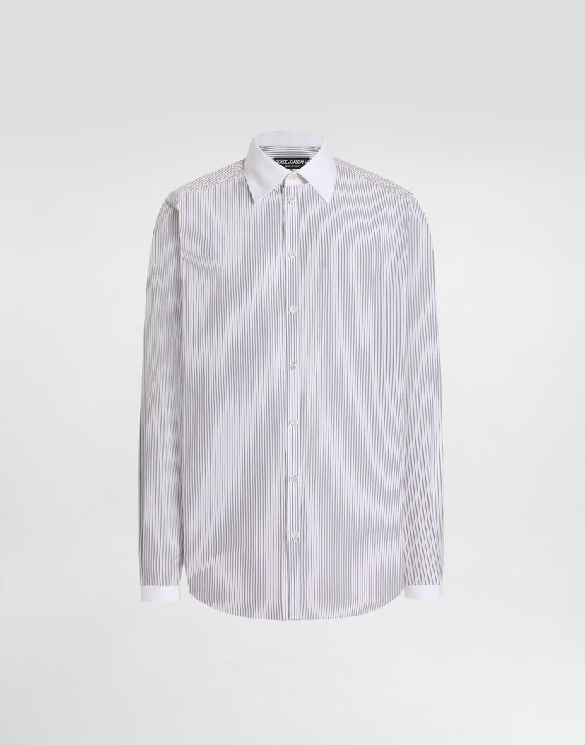 Риза Dolce & Gabbana Dolce & Gabbana Martini Striped Poplin Shirt Бяло | G5NL8ZFR51BS8051