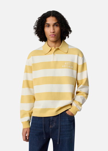 Пуловер AXEL ARIGATO Frey Striped Long-sleeved Polo Sweater Многоцветен | A3315003, 3
