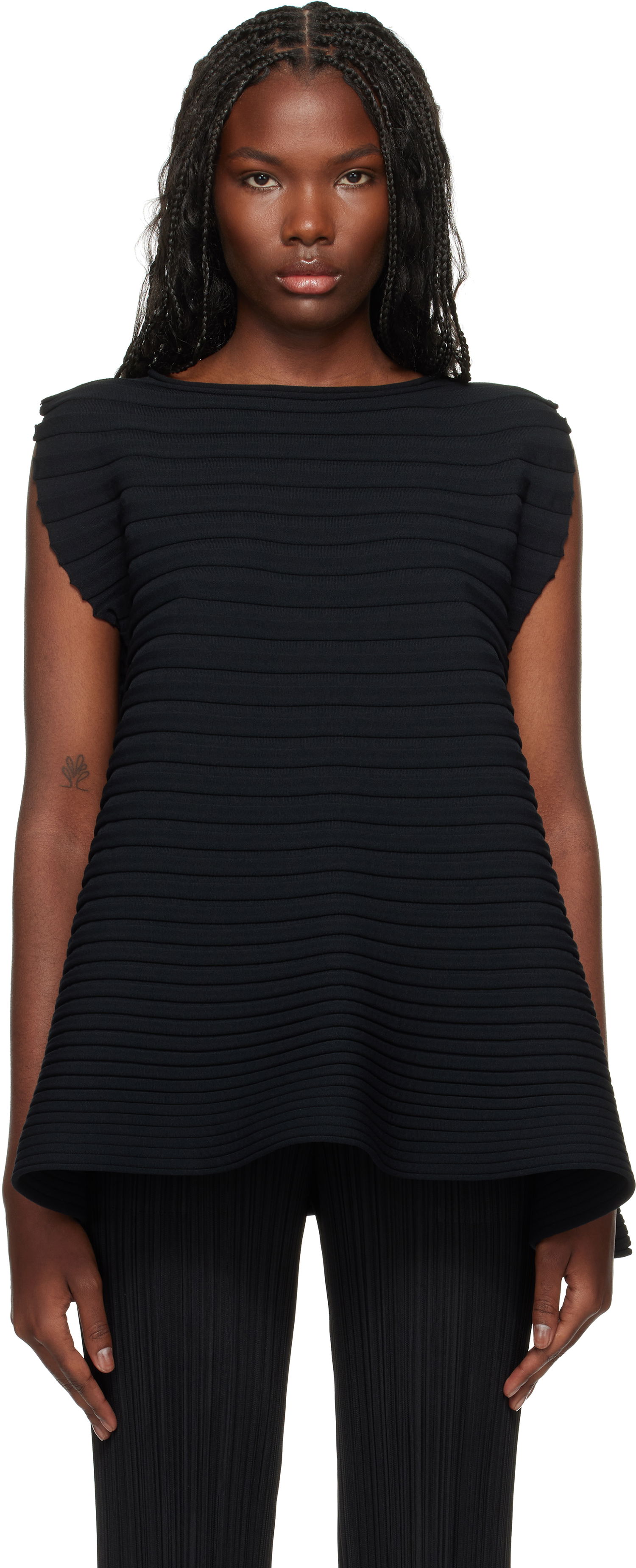 Тениска Pleats Please Issey Miyake Knit Top Черно | PP48KK791, 0