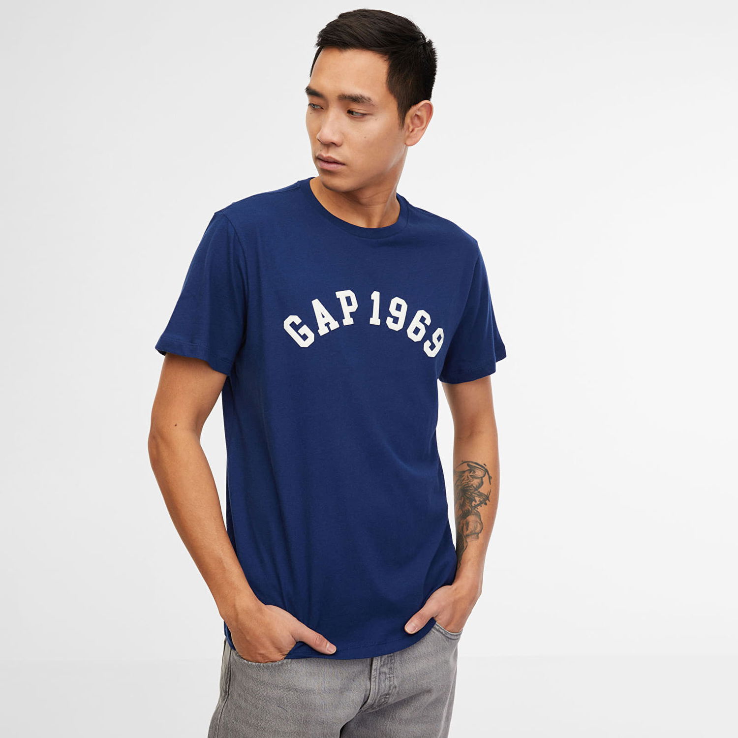 Тениска GAP Logo Tee Pangea Blue Тъмно синьо | 817059-00, 0