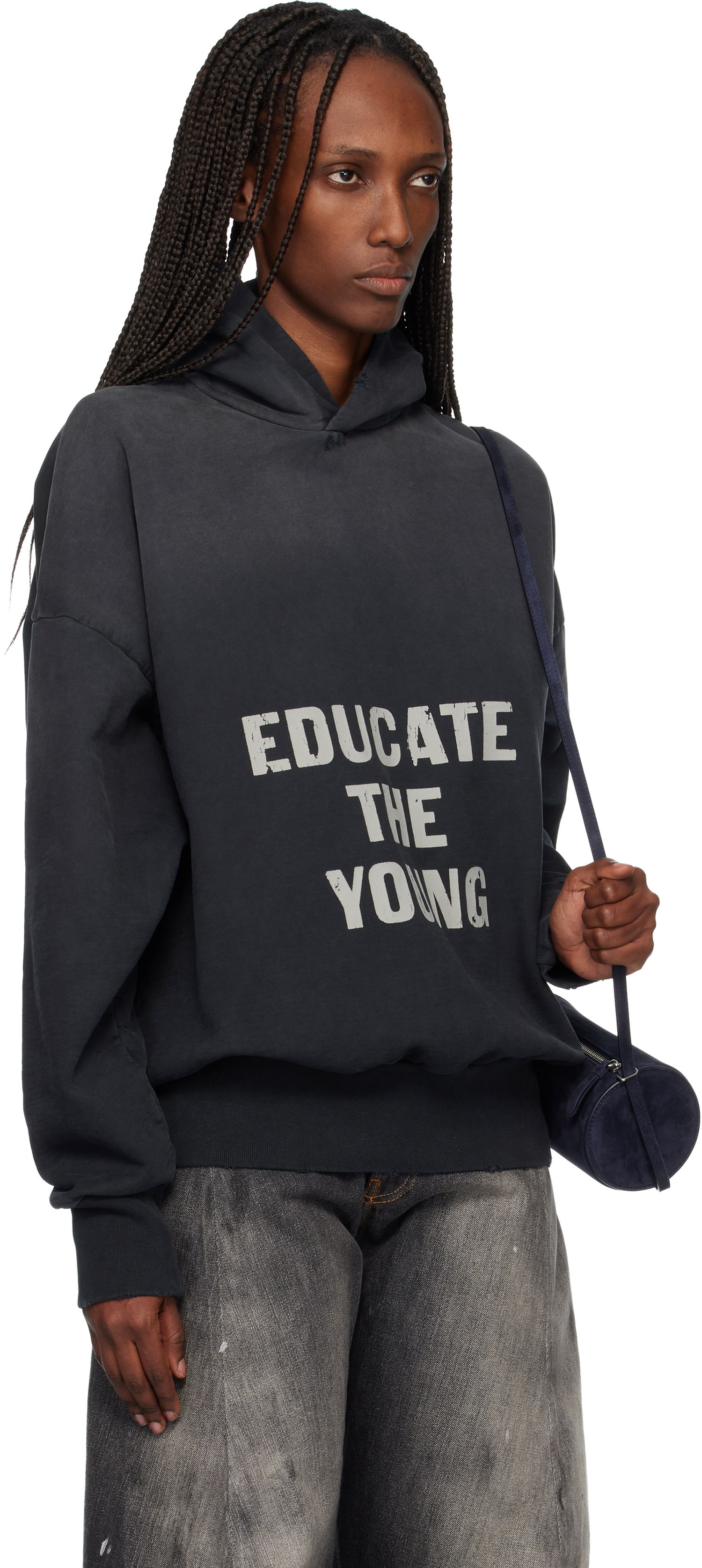 Суитчър Fear of God Educate Distressed Pullover Hoodie Сиво | FG25FW12-12110BHFUS, 1